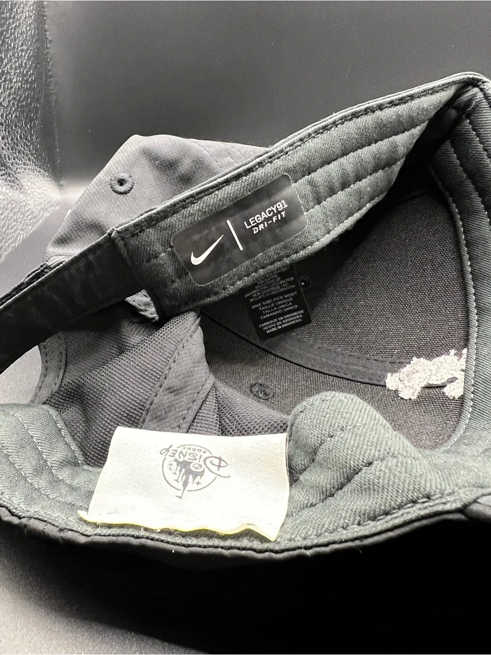 Disney Parks Nike Black Hat Embroidered Mickey Mouse on front and Swoosh